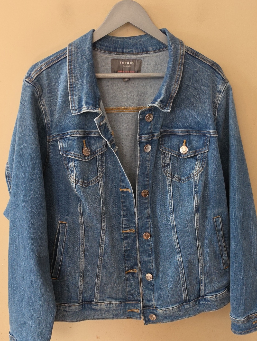 torrid Light Blue Washed Denim Jacket